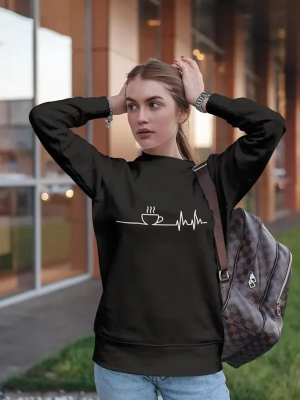 Coffee Beat Sweatshirt Women's - Stylish Design for Everyday Comfort