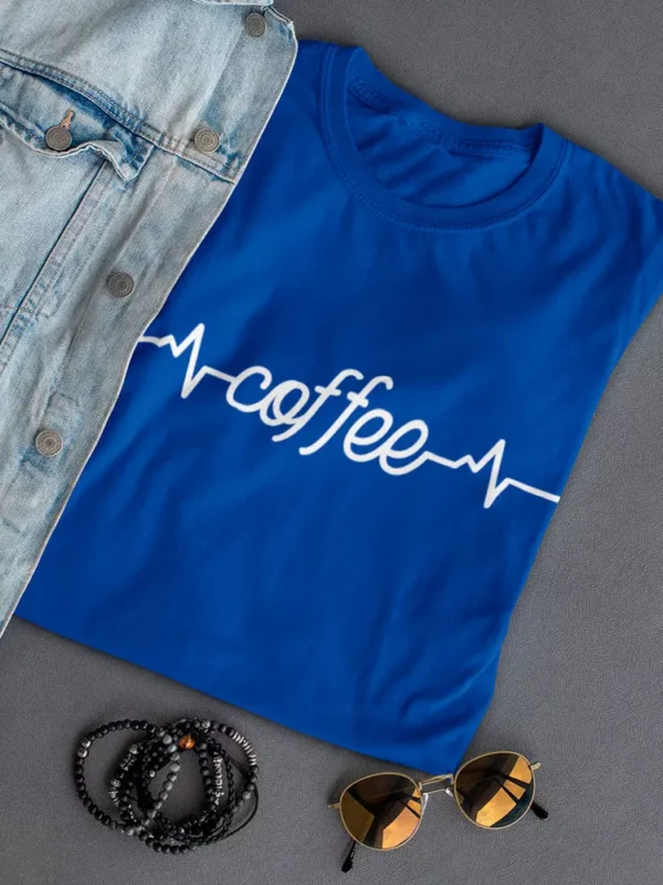 Coffee Women's T-shirt | Royal Blue | Smartprints Design - Image 3