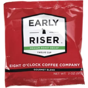 Coffee Pro Early Riser Decaf Coffee - Medium Roast - 2 oz Filter Pouch - 48 Carton Pack