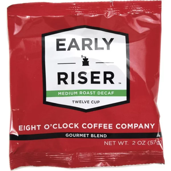 Coffee Pro Early Riser Decaf Coffee - Medium Roast - 2 oz Filter Pouch - 48 Carton Pack - Image 3