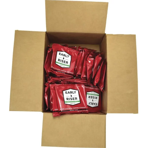 Coffee Pro Early Riser Decaf Coffee - Medium Roast - 2 oz Filter Pouch - 48 Carton Pack - Image 4