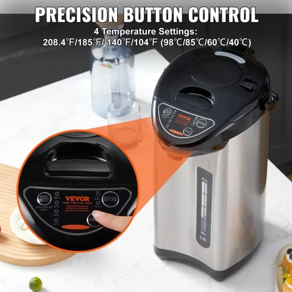 VEVOR Hot Water Dispenser - Adjustable 4 Temperatures, Stainless Steel Countertop Water Heater - Image 3