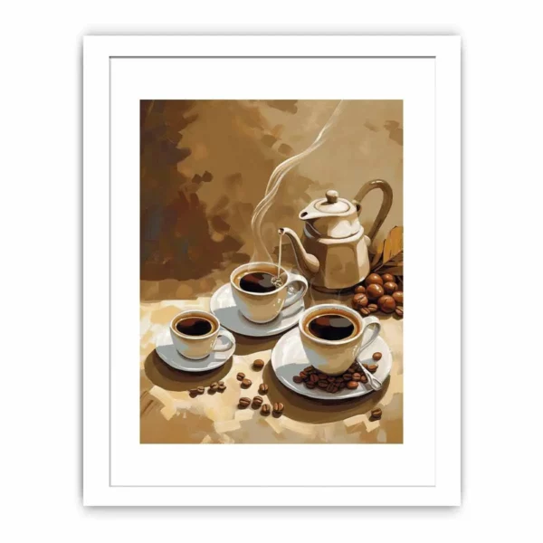Coffee Vintage Framed Print Classic Art for Home and Office Decor