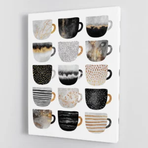 Pretty Coffee Cups Canvas Print or Poster - Perfect Wall Art for Home & Office Decor