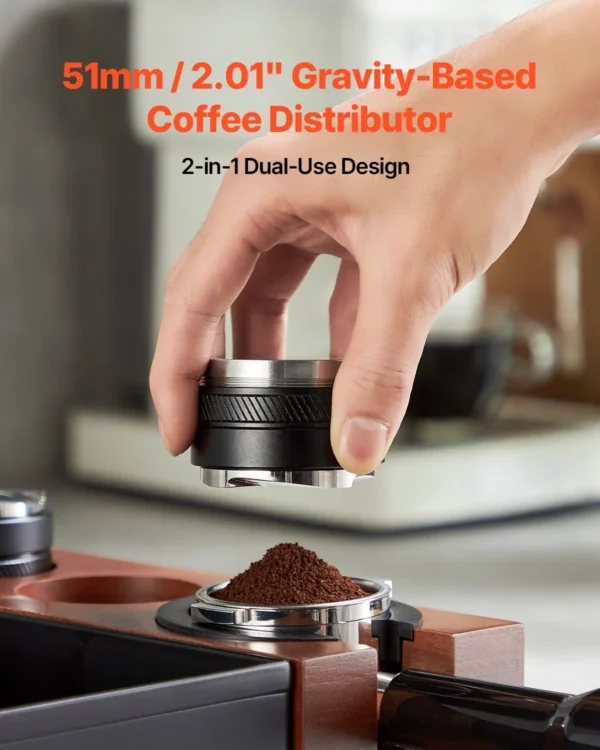 51mm Coffee Distributor 2-in-1 Adjustable Espresso Distributor for Home Baristas