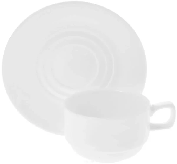 Elegant White 7 Oz | 220 Ml Tea Cup & Saucer Set | Fine Porcelain | Microwave & Dishwasher Safe - Image 9